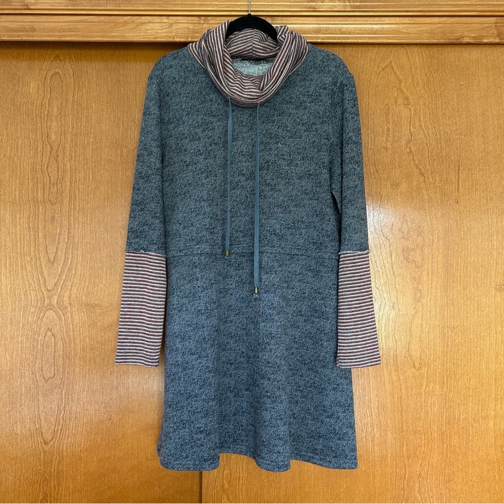 Doe & Rae Striped Cowl Neck Tunic Sweater Dress Size Medium